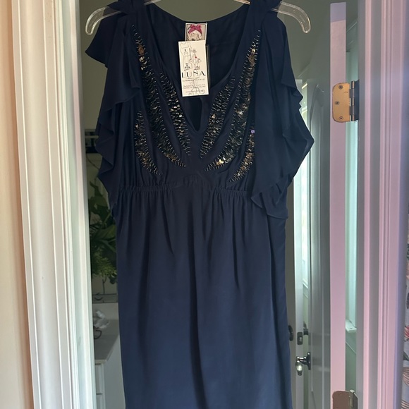Yoana Baraschi Women’s NWT navy dress with sequin detail - Picture 2 of 4